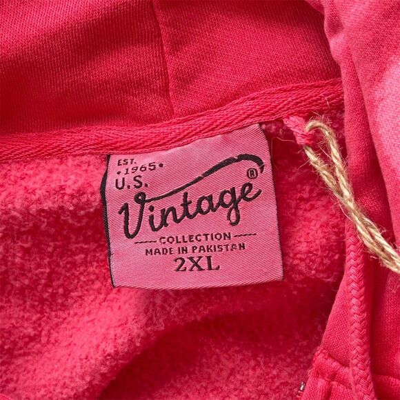 NWT U.S. Vintage Women Size 2XL Pink Zip-Up Hoodie "Be Kind Always"  Jacket - Picture 5 of 8